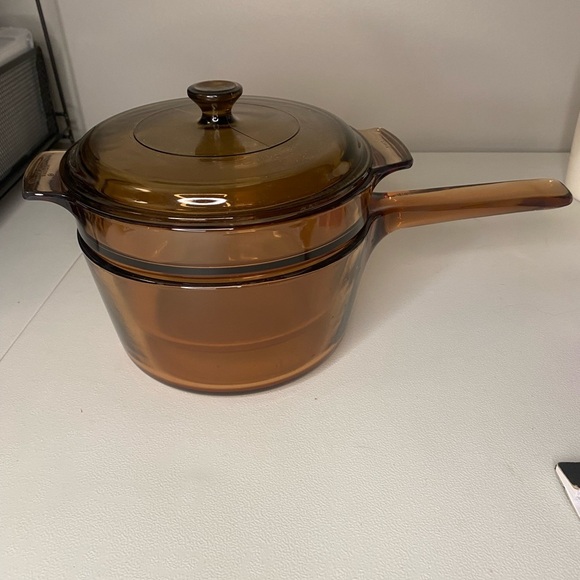 CorningWare Visions/Pyrex vintage amber double boiler P83C, V-20-B, V-15-B